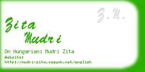 zita mudri business card